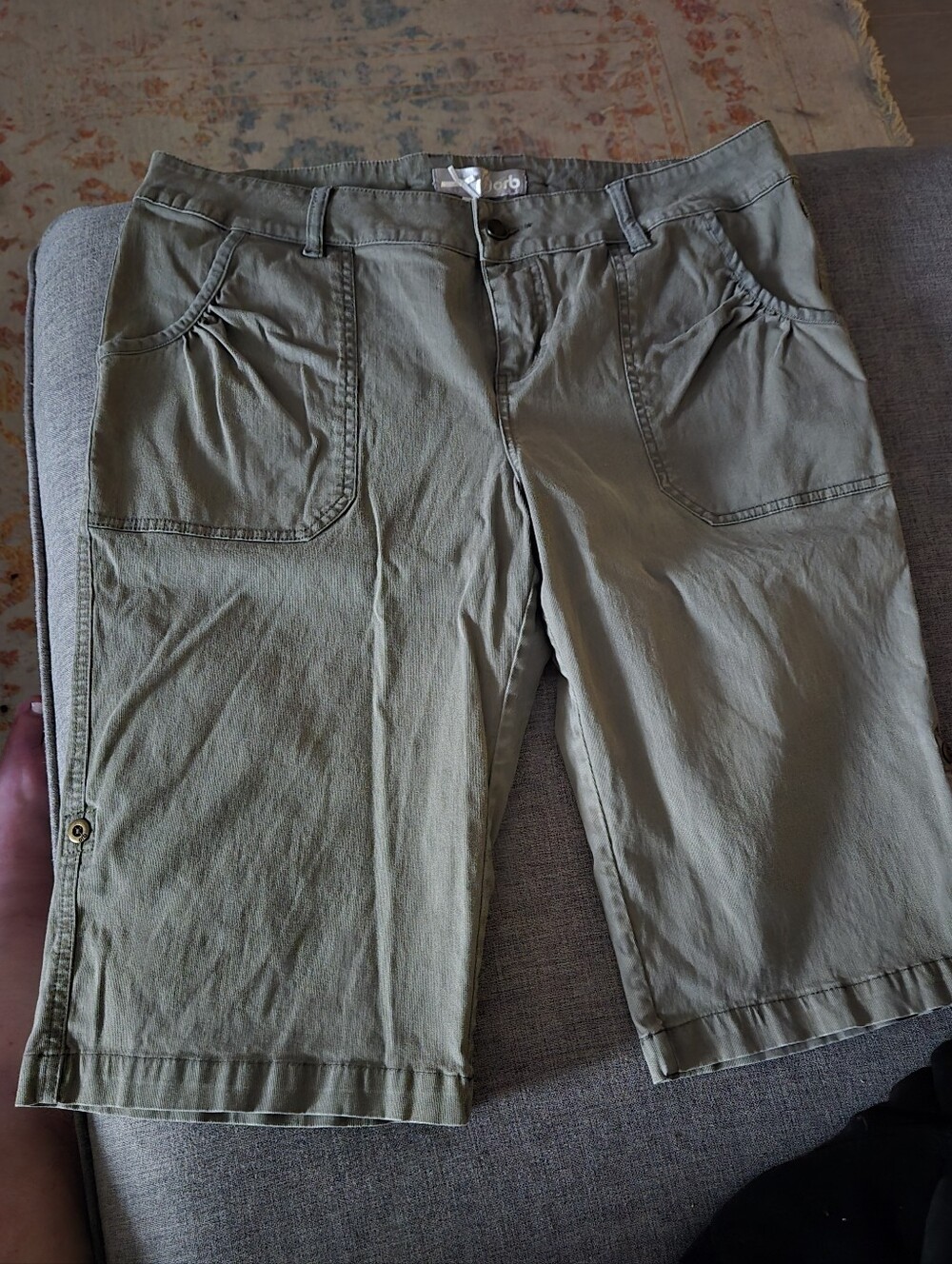 Orb - Olive Green Bermuda Shorts with Pockets - Size 33